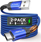 USB C Cable [2-Pack 3.3ft], USB A to USB Cord Fast Charging for iPhone Air, iPhone 17, iPhone 17 Pro, iPhone 17 Pro Max, iPhone 16/iPhone 15 Series, Samsung S20 S10, Note 20 10, Car Play - Blue