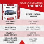 Car Door Edge Protector – Universal DIY Edge Trim to Prevent Scratches & Dings – Flexible Adhesive Molding Trim for Cars, Trucks & SUVs (10 Ft - Red)