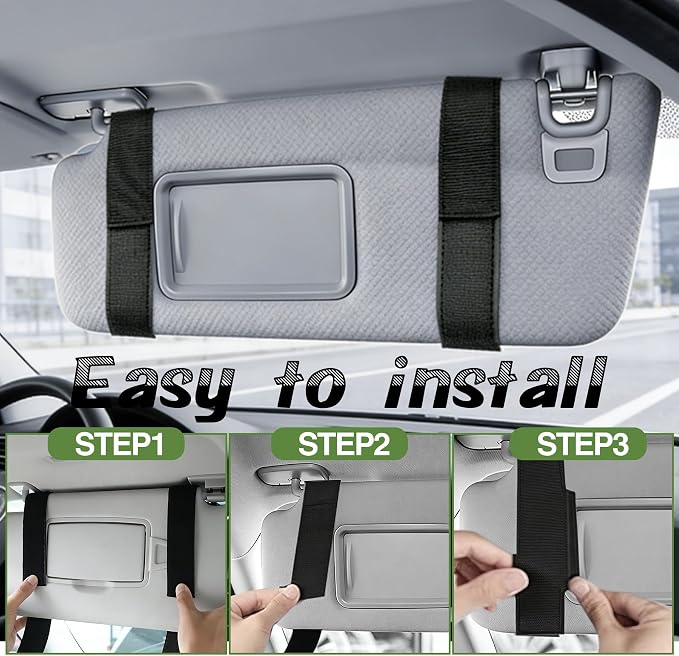 Car Sun Visor Organizer, Tactical Molle Panel Visor Storage Organizer with Sunglasses Holder for Police Gear & Overland Accessories, Universal Fit for Trucks, SUVs, Jeeps & Patrols, Black