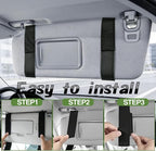Car Sun Visor Organizer, Tactical Molle Panel Visor Storage Organizer with Sunglasses Holder for Police Gear & Overland Accessories, Universal Fit for Trucks, SUVs, Jeeps & Patrols, Black