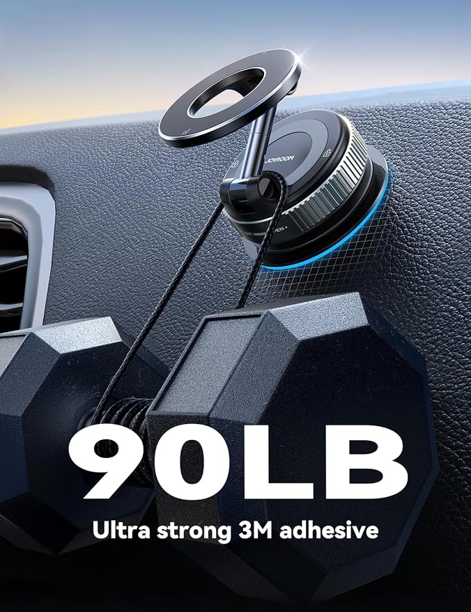 Magsafe Car Mount, Car Mount for iPhone with Strong Magnet, 360° Metal Strut Vacuum Suction Cup Phone Mount for iPhone 17 Air Pro Max/16 15 14 13 12 Series& Android Magsafe Case, Dark Blue