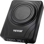 8" 300W Underseat Car Subwoofer, Slim Powered Car Subwoofers Under The Seat, Low Profile Audio Sub Built-in Amplifier, High/Low Level Input & Volume Controller for SUVs, Car, Truck, RV