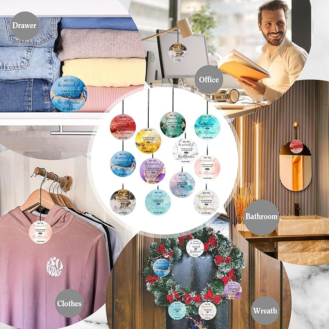 96 Pcs 2026 Employee Appreciation Gifts Bulk Scented Car Air Freshener May You Be Proud of The Work Hanging Ornaments for Coworker Teacher Team Nurse Car Home Decor