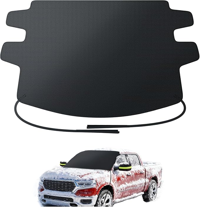 Upgrade Windshield Cover for Ice & Snow [Fast Install & Removal] 600D Oxford Fabric Against Magnetic Fit Snow, Ice, Frost, Winter Accessories - Fit for Pickup/Large SUV/MPV - (70' x54'')