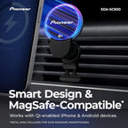 Qi2 Wireless Car Charger and Magnetic Phone Holder Mount for Air Vent - MagSafe Compatible Car Phone Charger for iPhone and Android with Cooling Fan, RBG Illumination, Includes Metal Ring