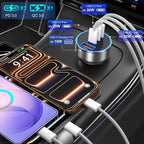 USB C Car Charger, 98W Super Fast Charging Cigarette Lighter Adapter Multiport 12V-24V USB Phone Car Charger Plug for iPhone 17 17e 16 15 14 13 12 Pro Max Pad Galaxy Pixel Android(Gray)
