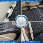 Bench Car Seat Cover Protector - Waterproof, Heavy-Duty and Nonslip Pet Car Seat Cover for Dogs with Universal Size Fits for Vehicles, Trucks & SUVs(Black)