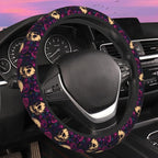 Gothic Skull and Rose Steering Wheel Cover for Women Men Neoprene Breathable Wheel Cover Protector Anti-Slip Car Accessories Universal 15 Inch Fit for Cars Trucks Vehicles