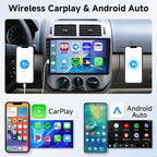 Single Din Car Stereo with Wireless Carplay & Android Auto-9 Inch IPS Touch Screen Radio with Bluetooth GPS, Mirror Link, FM Radio,SWC/USB/DSP+ Backup Camera
