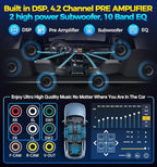 7" Wireless Double Din Car Stereo Apple Carplay Radio QLED Screen for Car, Android Auto, Bluetooth 5.3, Fast Charger, 1080P Backup Camera, 4.2 Channel Outputs 240W, 2 Subwoofer