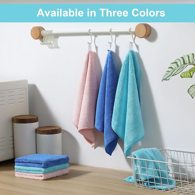 Microfiber Cleaning Cloths Cyan, 11.8" x 11.8" Kitchen Towels – Reusable Cleaning Rags, Lint-Free, Super Absorbent Cleaning Cloths for Kitchen, Car, and Household Cleaning