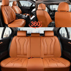 Coverado Seat Covers, Car Seat Covers Full Set, Leather Car Seat Cover, Car Seat Covers Front Seats Back Seat Cover Seat Protector Universal Fit Most Cars (Brown-All, FullSet)