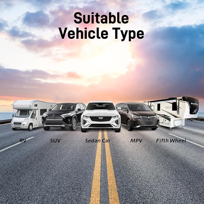 TM2 RV Tire Pressure Monitoring System, Tire Pressure Monitor with Solar Charge, TPMS with 4 Sensors(Max. 10) & 6 Alarm Modes, Color LCD Display, 0-144PSI for RV/Trailer/Truck/SUV/Fifth Wheel