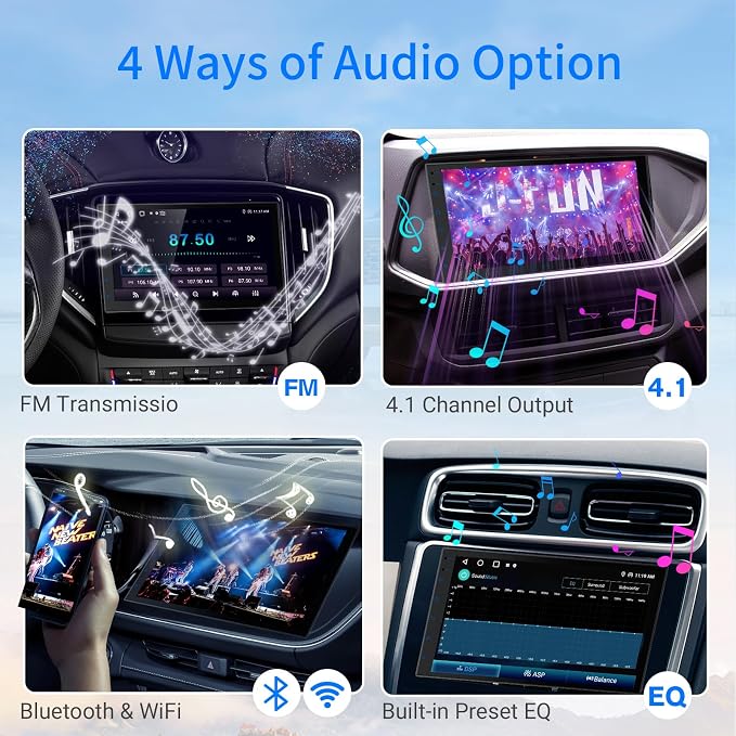 7 Inch Double Din Car Stereo with Wireless Apple CarPlay & Android Auto, 2+32G Android 13 Car Radio, Bluetooth, GPS Navigation, FM AM RDS, IPS Touchscreen, Backup Camera Ready