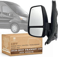 Driver Side Mirror for 2018-2019 Ford Transit 150 250 350 Power Adj Heated Power Folding Turn Signal Light Short Arm Textured Black 8 Pins Left FO1320602