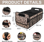 Trunk Organizer for SUV, Car Organizers and Storage with Reinforced Handles, Car Accessories for Women/Men - Large, Leopard Print
