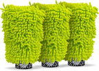 Chenille Premium Scratch-Free Microfiber Wash Mitt, Lime Green, 9.6" x 2.3" x 7" (3 Pack) - MIC49303