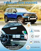 Sunshade for Bronco Sport Windshield Sun Shade for 2025-2021 Ford Bronco Sport 4Door Accessories Foldable Front Window Shield Cover Sun Visor Protector Block UV Rays
