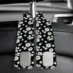 Purse Hook for Car Little White Daisy Flowers 1 Pack Headrest Back Seat Hook Premium Leather Double Metal Hanger Storage Pack Bag Purse Holder Car Interior Accessories
