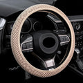 Elastic Stretch Steering Wheel Cover, Breathable Microfiber Ice Silk, Anti-Slip, Car Interior Accessories Fits for 14"-15" Steering Wheel Covers for Women & Men(Beige)