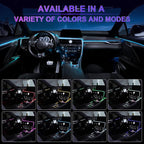 Smart LED Car Lights Interior with USB Port, LED Strip Fiber Optic Ambient Lighting Car, Wireless App Control, Sync to Music, Car Decorations Interior Accessories Gifts for Women Men, 6 in 1