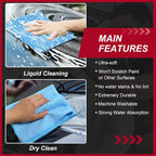 200 Pcs Microfiber Cleaning Cloth 16x16 Inch Microfiber Towels for Car Ultra Absorbent Cleaning Rags Reusable Lint Free Streak Free Detailing Towel for Car Washing Drying Dusting (Blue)