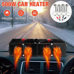 500w Car Heater 12 Volt Camping Heaters Windshield Heater Kit Window Defogger Defroster for Winter Automobile Windscreen Car Camper (12v)