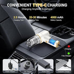 Handheld Car Vacuum Cleaner, 9000PA Vacuum Cleaner & Air Duster, 120W High Power Vacuum Portable Cordless, Hand Held Vacuum Rechargeable with Multi-Nozzles & LED Light for Home, Car, Office