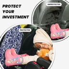 William Morris Thistle Damask, Navy Blue And White Car Seat Back Kick Protectors Kick Mats With Storage Pockets For Vehicles To Protect From Dirt Mud Scratches 2 Pack