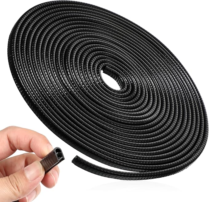 65Ft(20M) Door Edge Guard Black Car Door Edge Protector, PVC U Shape Trim with Metal Sheet No Adhesive Needed Easy to Install Universal Fit for Most Vehicles