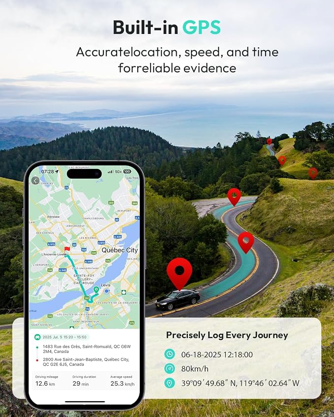 G300 Plus 4K Dual Dash Cam Front and Rear [2026 Upgraded], STARVIS 2 Sensor, 64GB Card Included, Voice Control, 5GHz WiFi Dashcam Front and Rear Camera, GPS,WDR Night Vision,24H Parking Mode