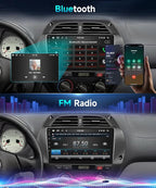 Android 15 Car Radio for Toyota RAV4 2001 2002 2003 2004 2005 2006 Car Stereo with Wireless CarPlay Android Auto 9'' 1080P HD Touch Screen 5G WiFi Bluetooth 26UIs FM/RDS GPS MirrorLink Backup Camera