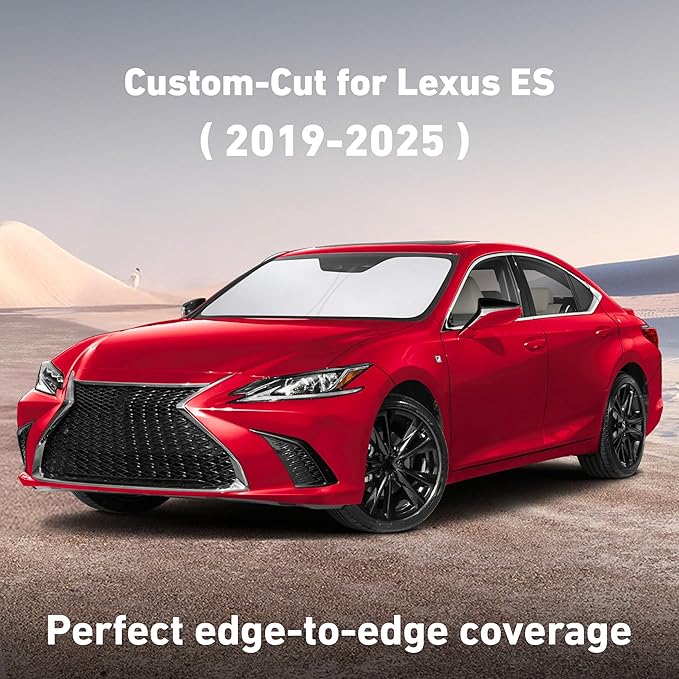 Windshield Sunshade Compatible for Lexus ES 2019-2023 2024 2025, ES250 ES300h ES350 Sun Visor for Front Windshield & Window Sun Shade Cover, UV Heat Blocker & Protector, Car Accessories