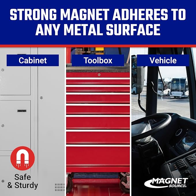 Magnetic Cup Holder - Caddy for Bottles, Glasses, and Cans - Fits on Fridge, Lawnmower, Forklift, Cart, or Ladder - Heavy-Duty Magnet