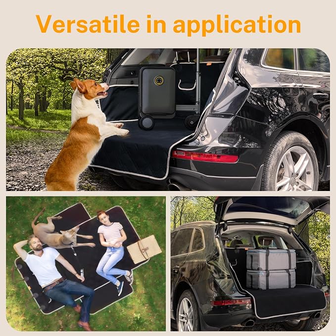 Dog Cargo Liner for SUVs & Back Seats, Waterproof 600D Oxford Dog Car Seat Cover, Standard 72.8"×40.6", Full-Wrap Pet Cargo Cover with Side Walls, Bumper Guard, Non-Slip Backing & Storage Pockets