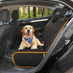 Orange Car Rear Seat Cover for Dogs, Durable Waterproof & Scratch Resistant Vehicle Backseat Protector, Nonslip Dog Accessory & Pet Protection for Back Seats, Machine Washable