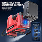 160PSI Cordless Tire Inflator Air Compressor Compatible With Milwaukee 18V Battery, Portable Handheld Air Pump with Digital Pressure Gauge for Cars Motorcycles Bikes Sport Balls (Tool Only)