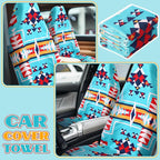2 Pack Car Seat Towel Covers Athletic Running Towel Performance Microfiber Post Workout Sweat Washable Cover Non Slip for Seat Outdoor Sport (Navajo Tribal)