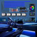 RGB Acrylic Ambient Lighting Car Lights, LED Strip Lights with APP Control, 593 LEDs Interior Car Lights, 6 in 1 Neon Car Ambient Neon Light Kits