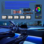 Acrylic Interior Car Lights - 6 in 1 LED Strip Lights with APP Control, 175 inches 593 LEDs Fiber Optic Lights, RGB Neon Car Ambient Lighting Kit