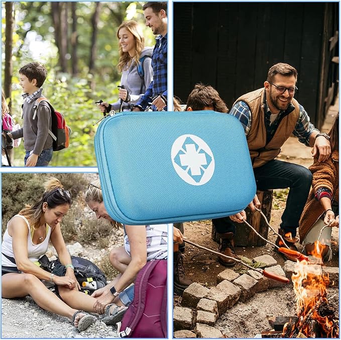 276PCS Small Travel First Aid Kit Supplies for Business, First Aid Kits Backpacking Essentials Items Trauma First Aid Survival Kits for Home Outdoor Adventure, Blue