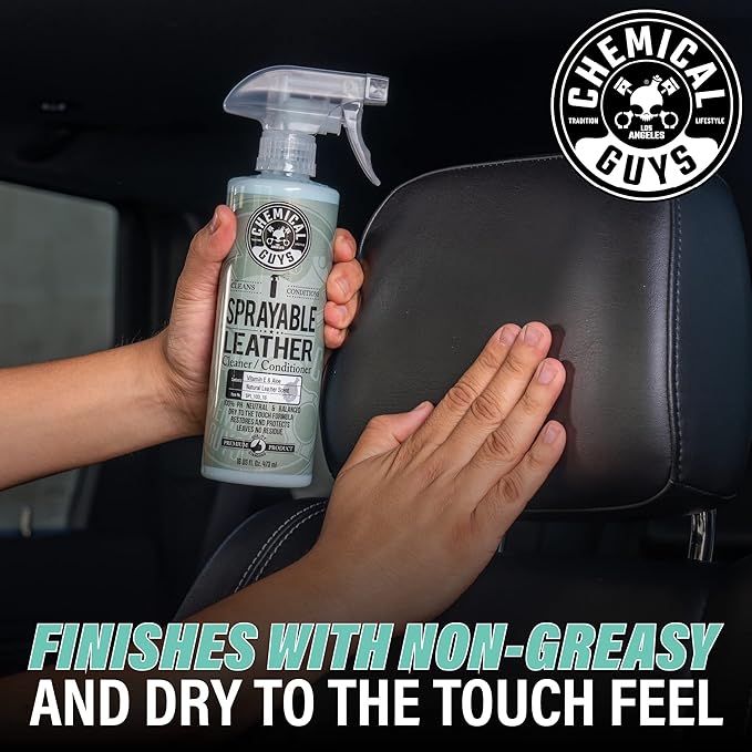 Sprayable Leather Cleaner and Conditioner in One - Cleans, Conditions, and Protects Leather, Vinyl, Faux & More, Safe for Cars, Furniture & Apparel - 16 oz