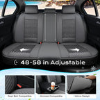 Coverado Seat Covers Full Set, 5 Seats Universal Seat Covers for Cars, Gray Car Seat Covers Front Seats Back Seat Cover, Breathable Car Seat Cushion, Leather Seat Cover Seat Protector Fit Most Cars