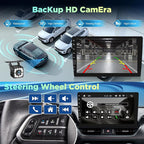 9inch Single Din Touchscreen Car Stereo Compatible with Wireless Carplay and Android Auto, Bluetooth Car Radio with Backup Camera, AM/FM/RDA Radio, Mirror Link, IPS Screen