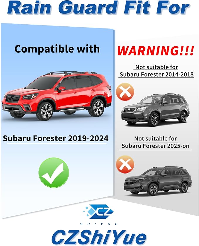 in-Channel Window Rain Guards Fit for Subaru Forester 2019-2024 Extra Durable Rain Guard Window Deflectors Side Window Visor Vent Visors Vent Shades Exterior Car Accessories-4pcs