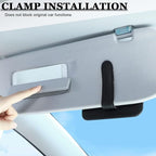 2 Packs Car Sun Visor Organizer, Sunglasses Holders for Car Sun Visor PU Auto Interior Accessories Storage Travel Document Holder with Multi Pocket (6.1 x 4.93 Inches, Black)