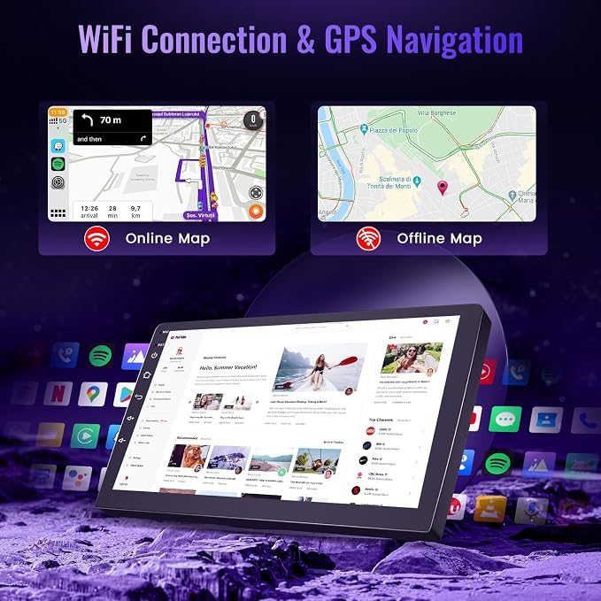 5G Wifi 8-core 4G+64G Car Stereo for Honda Civic 2013-2017 with 9-Inch 1280P QLED Touchscreen Wireless Carplay Android Auto OTA, Bluetooth 5.1 Car Radio DSP/Hi-Res Audio WIFI SWC GPS AHD Backup Camera