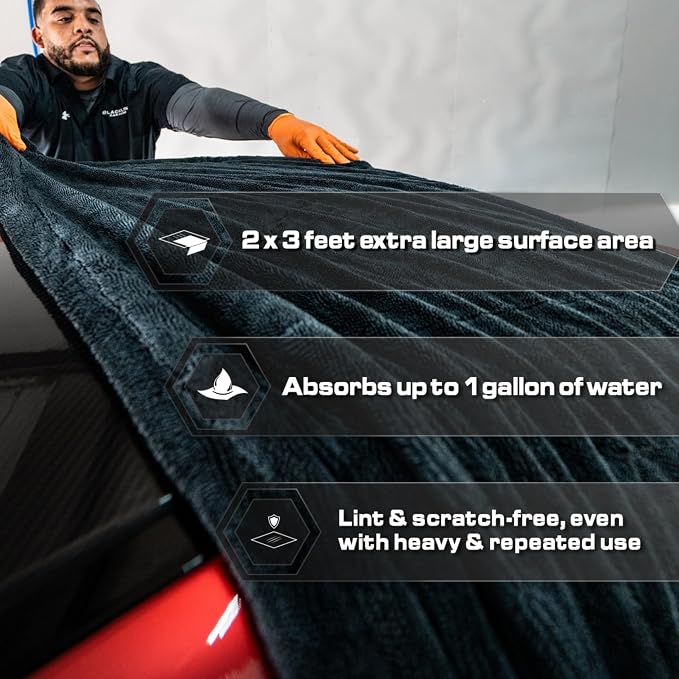 Blackline Full Experience Clay Towel Kit - Includes Clay Towel, Twisted Loop Drying Towel, Waterless Wash Spray, Foaming Shampoo, Wash Mitt & 3 Microfiber Towels