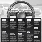 Steering Wheel Cover for Car, Standard Size 14.5-15 inch, Auto Interior Accessories, Black with Sliver Carbon Fiber Pattern