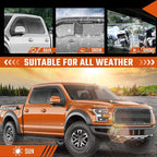 Rain Guards Fit for Ford F-150 SUPERCREW CAB 2015 2016 2017 2018 2019 2020 2021 2022 2023 2024 2025 2026, Tape-on Durable Side Window Sun Wind Deflectors 2015-2026 F150 Rain Guard Black 4 PCS